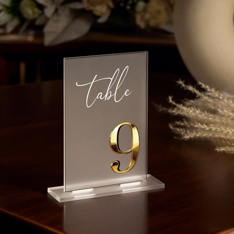 Table Number Gold - Акриловые номерки для столов на свадьбу,