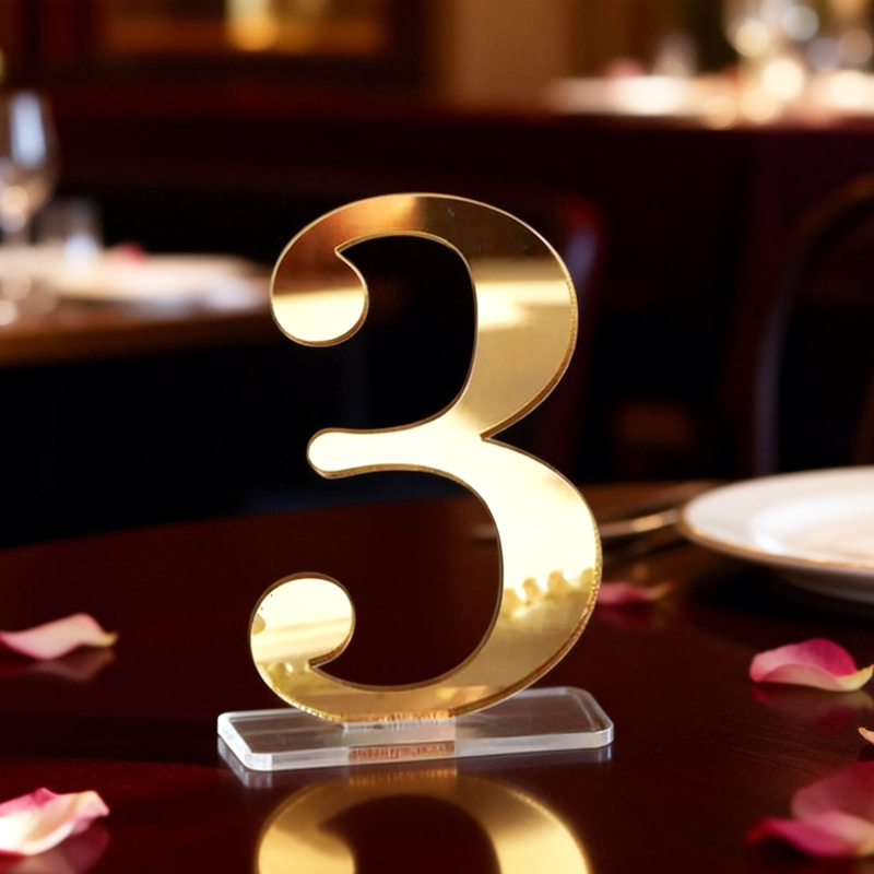 Table Number Gold - Номерки для свадебных столов с держателем,
