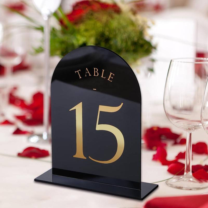 Изогнутые акриловые цифры стол – обзор и цена Table Number Gold
